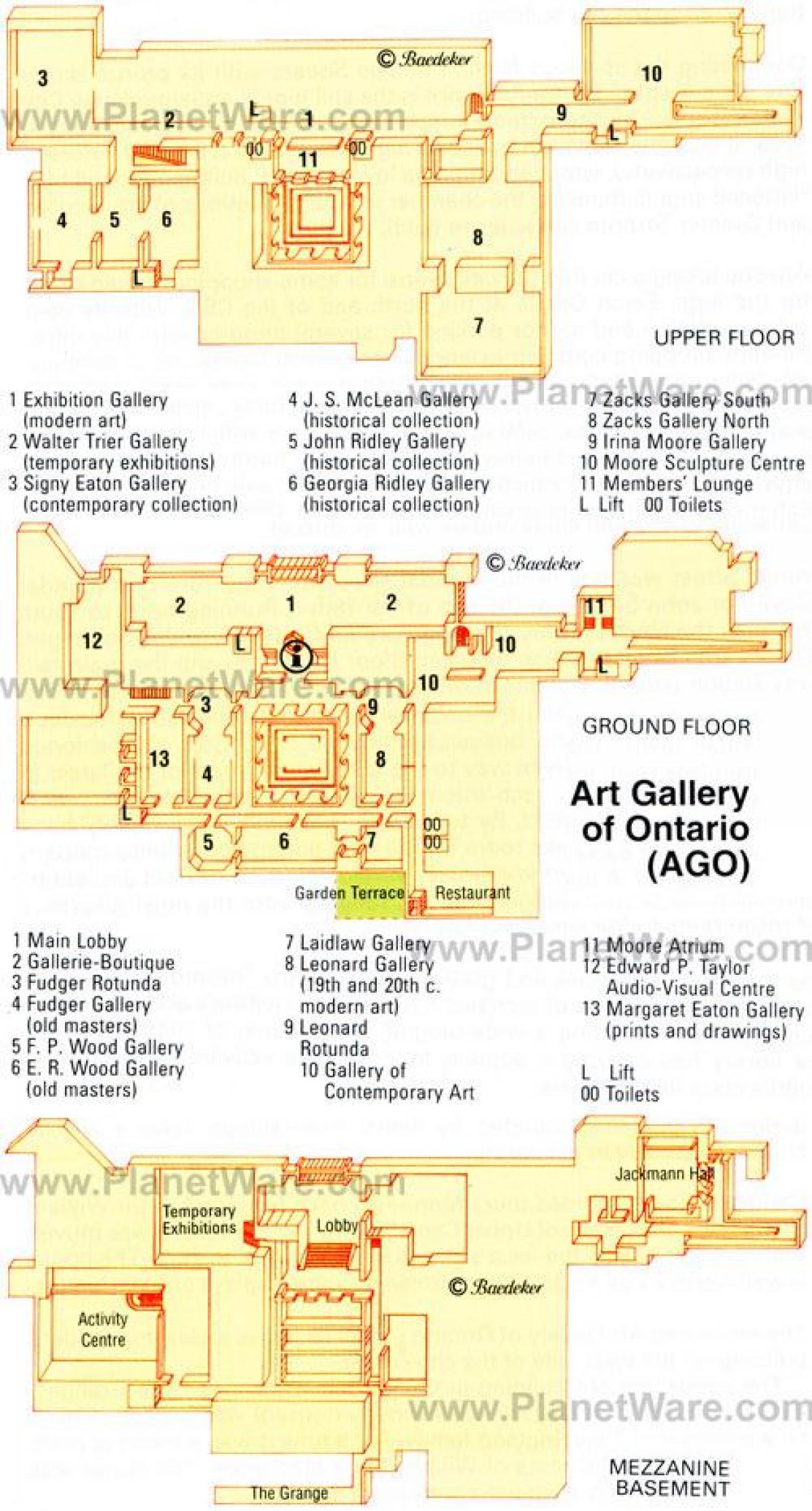 Map of Art Gallery of Ontario