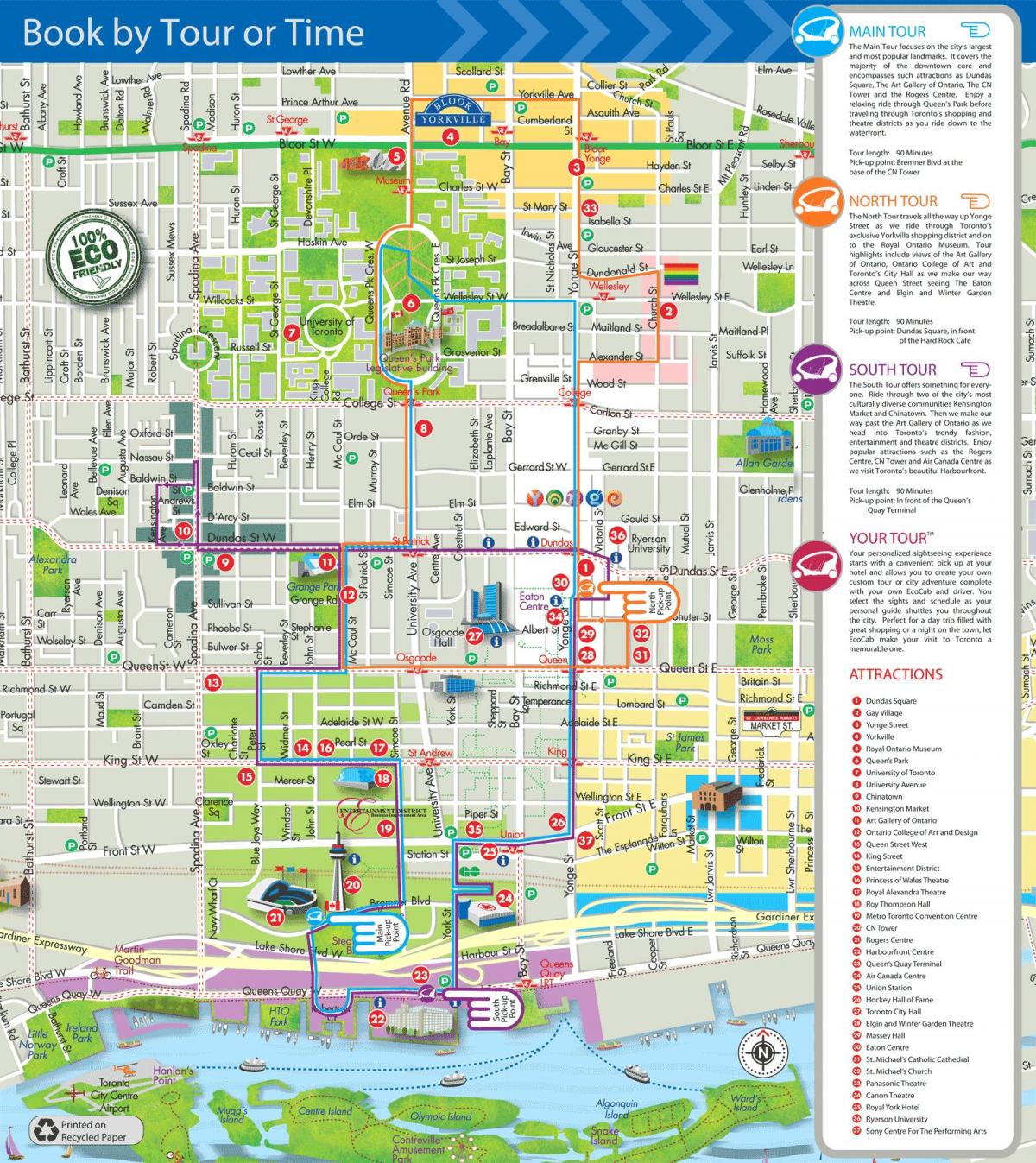 Map of Eco cab tours Toronto