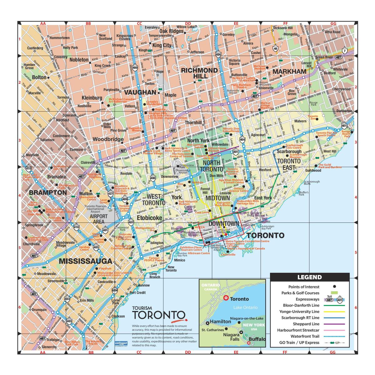 Map of greater Toronto area