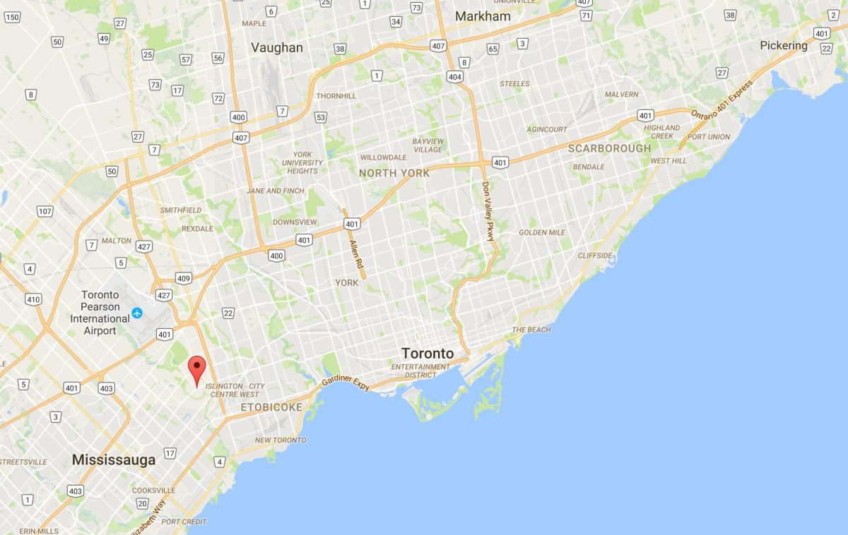 Map of Markland Wood district Toronto