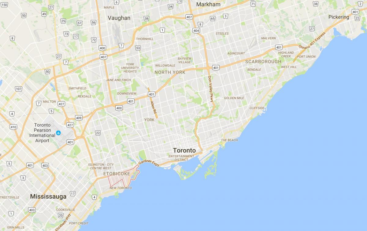 Map of Mimico district Toronto