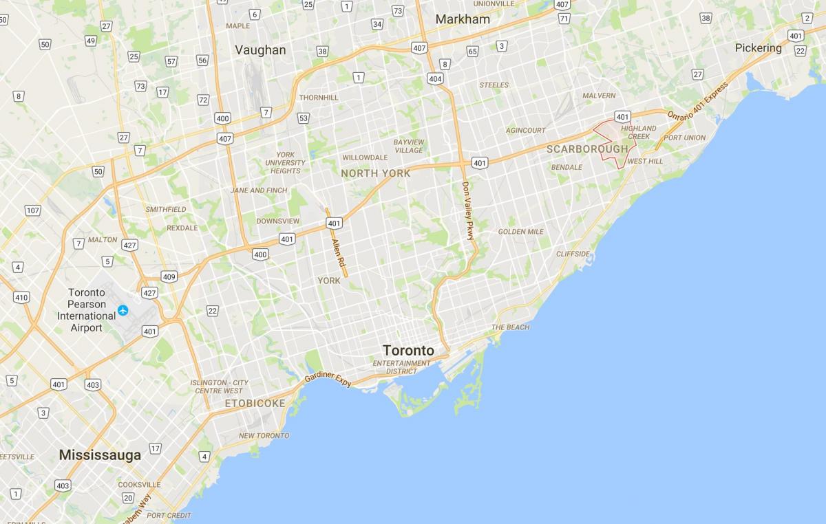 Map of Morningside district Toronto