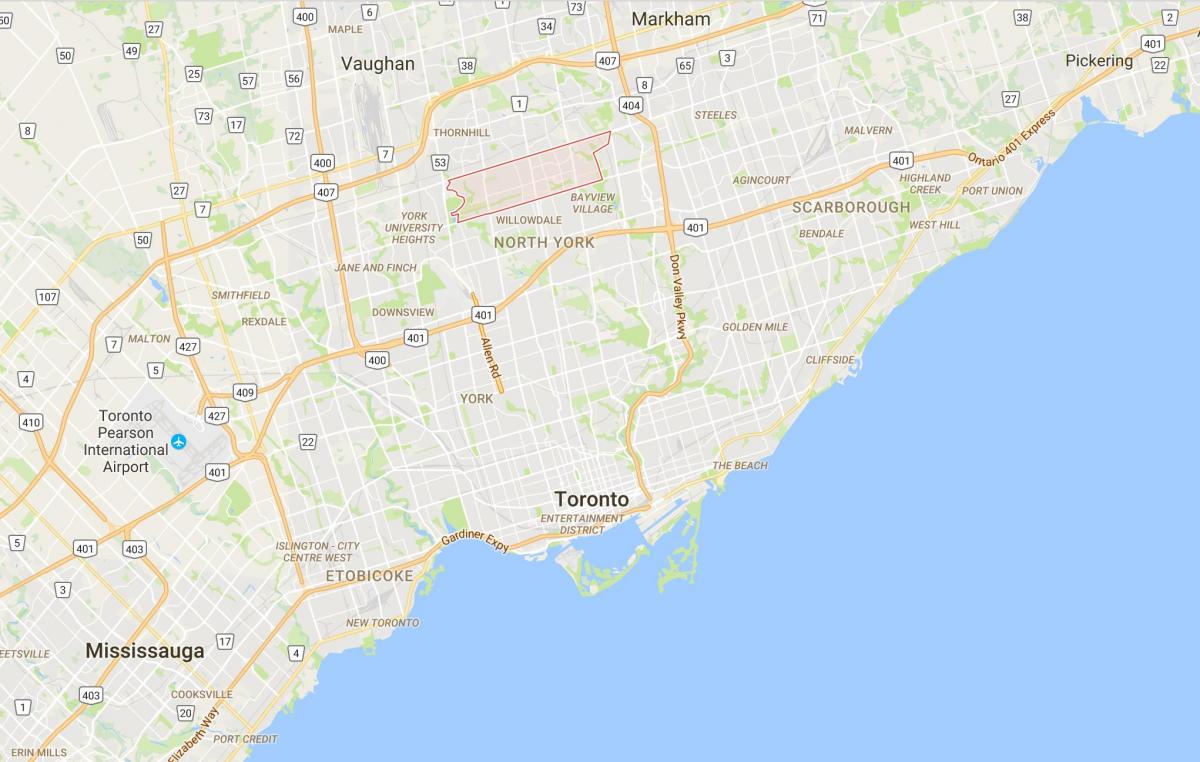Map of Newtonbrook district Toronto
