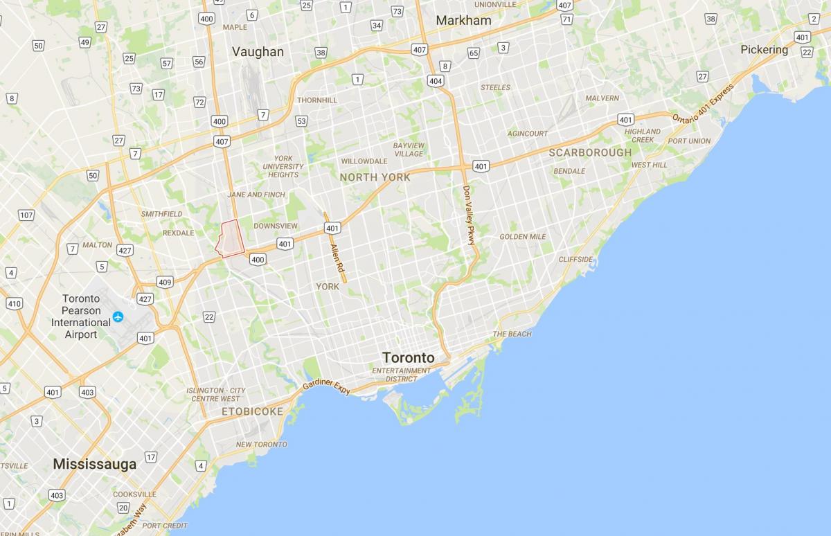 Map of Pelmo Park – Humberlea district Toronto