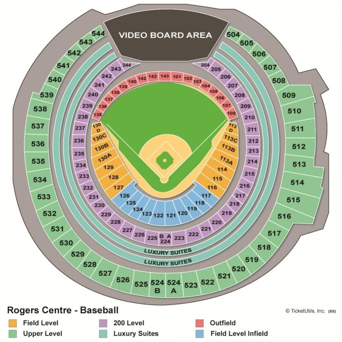 Map of Rogers centre baseball