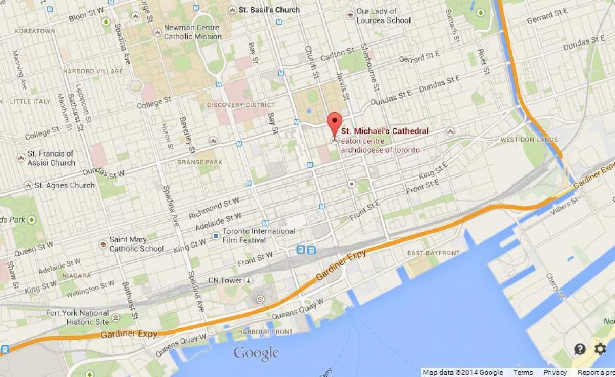 Map of St. Michael's Cathedrale Toronto overview