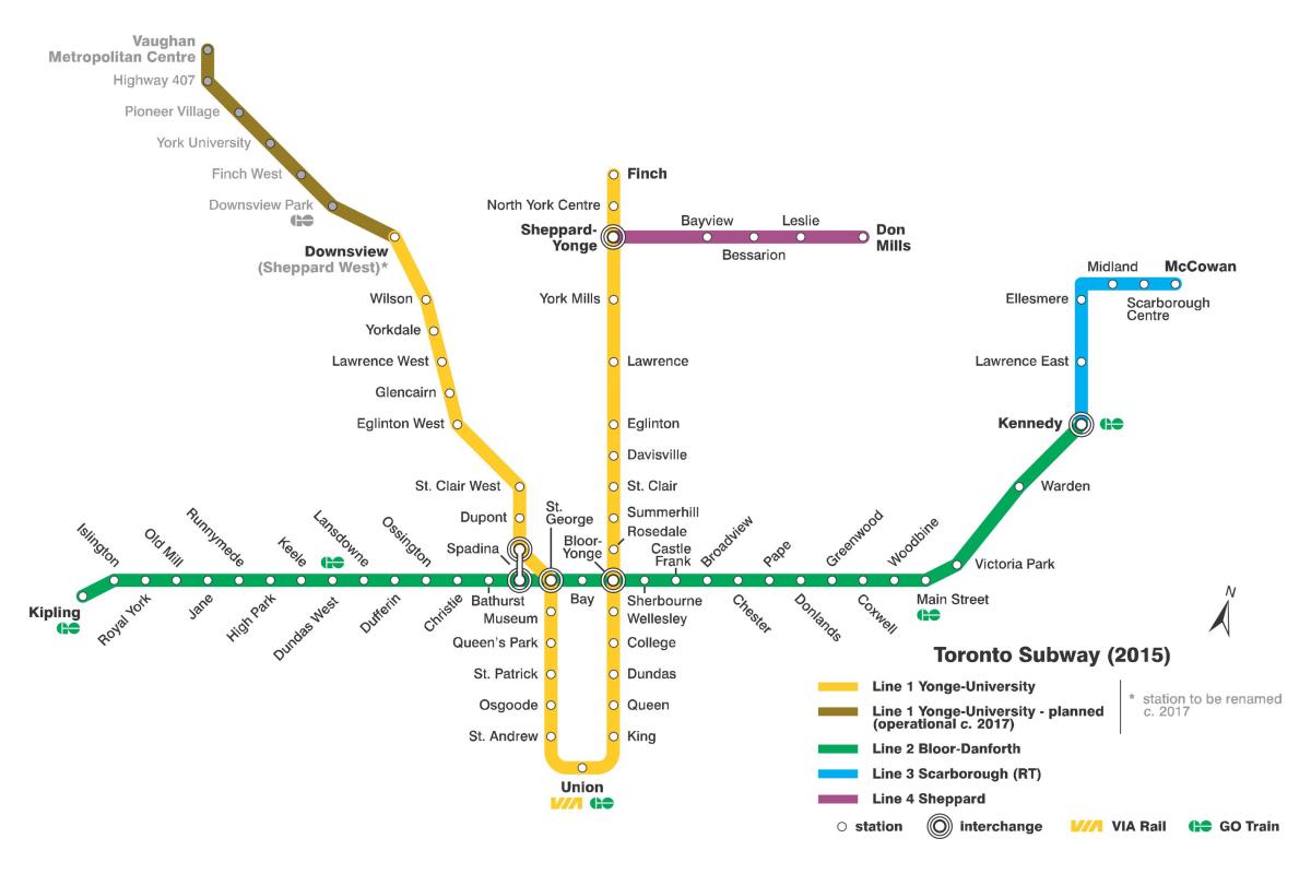 Map of subway Toronto