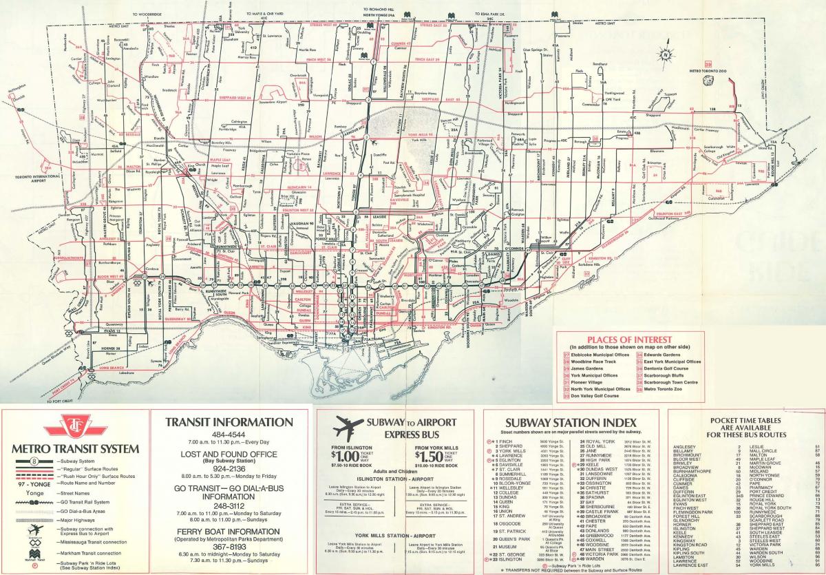 Map of Toronto 1976