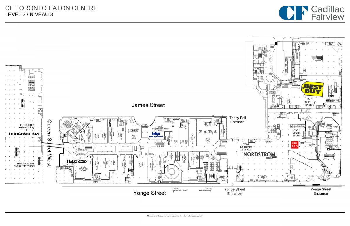 Map of Toronto Eaten Centre level 3