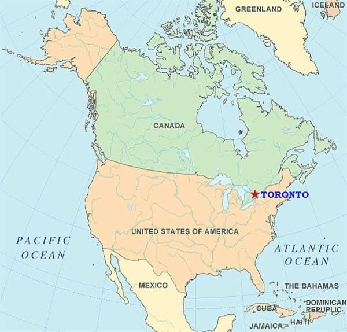 Map of Toronto on united states