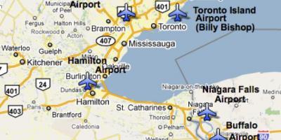 Map of Airports near Toronto