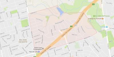 Map of Armour Heights neighbourhood Toronto