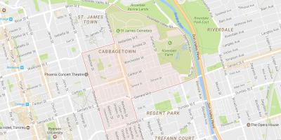 Map of Cabbagetown neighbourhood Toronto