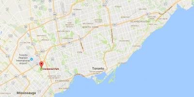 Map of Centennial Park district Toronto