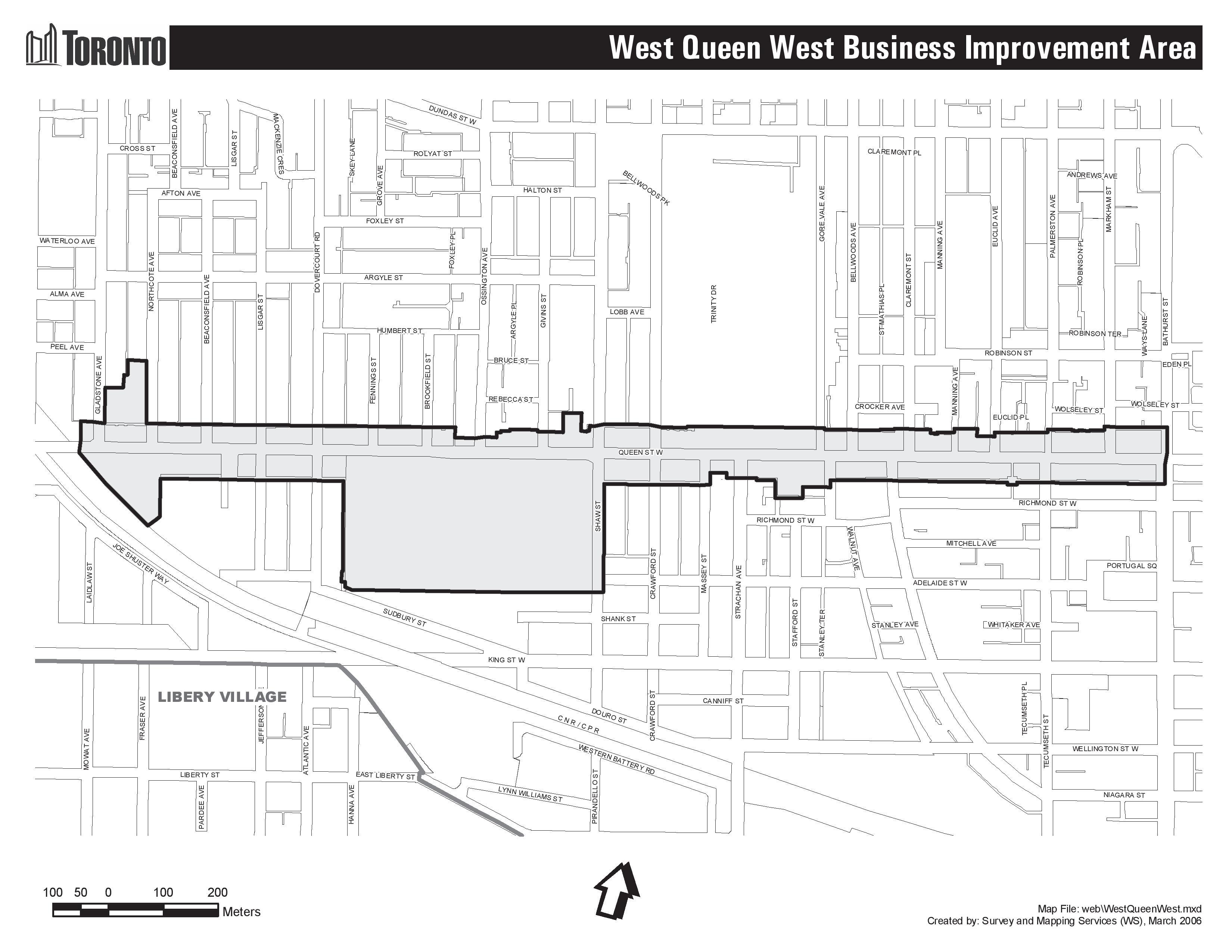 Queen street west Toronto map - Map of Queen street west Toronto (Canada)