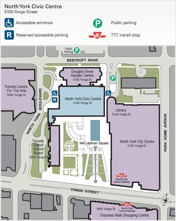 Toronto Centre for the Arts parking map - Map of Toronto Centre for the ...