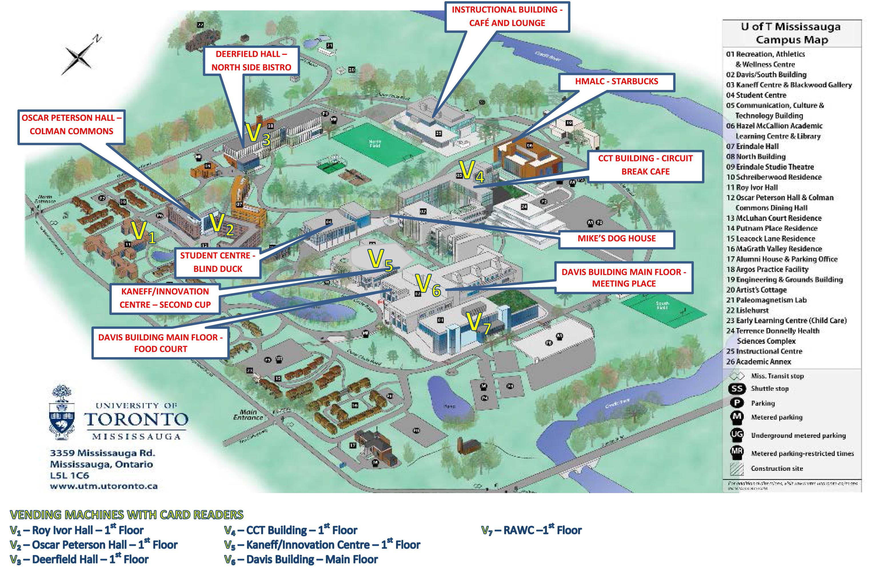 University Of Toronto Mississauga Campus Food Services Map Map