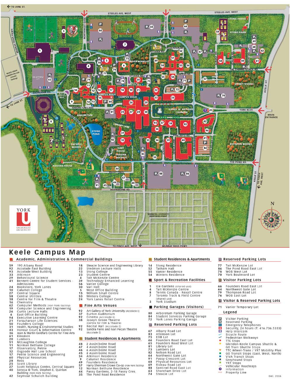 York university keele campus map - Map of York university keele campus ...