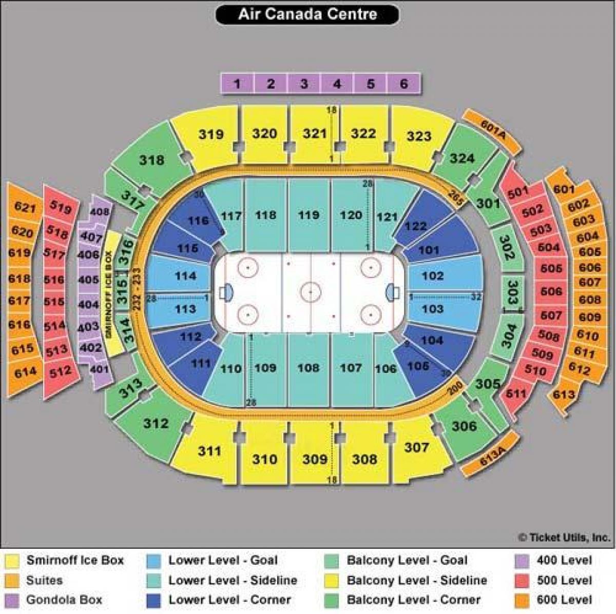 Map of Air Canada Centre seating - ACC