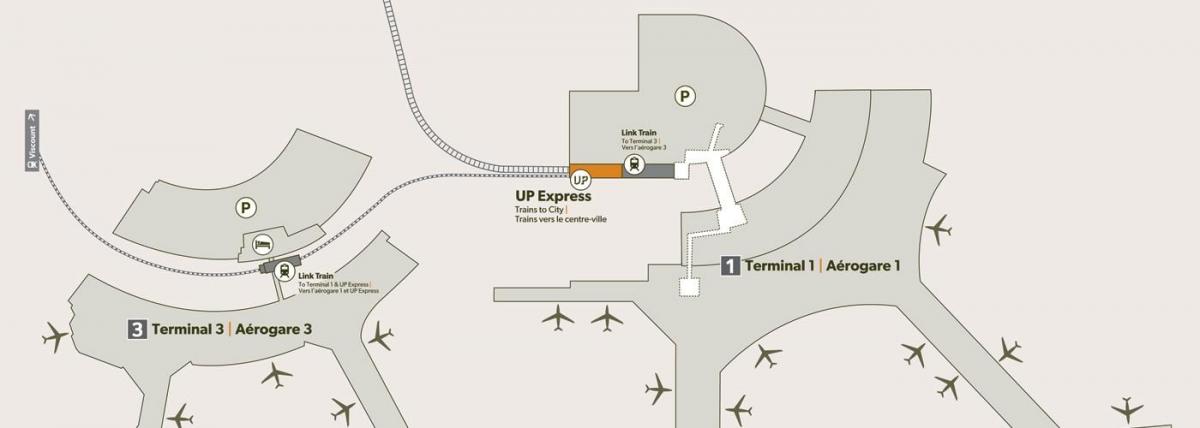 Map of airport Pearson train station