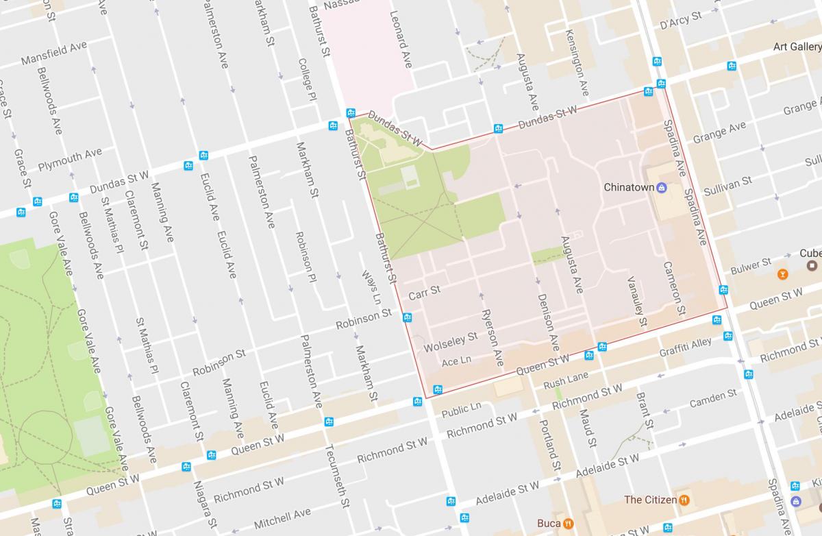 Map of Alexandra park neighbourhood Toronto