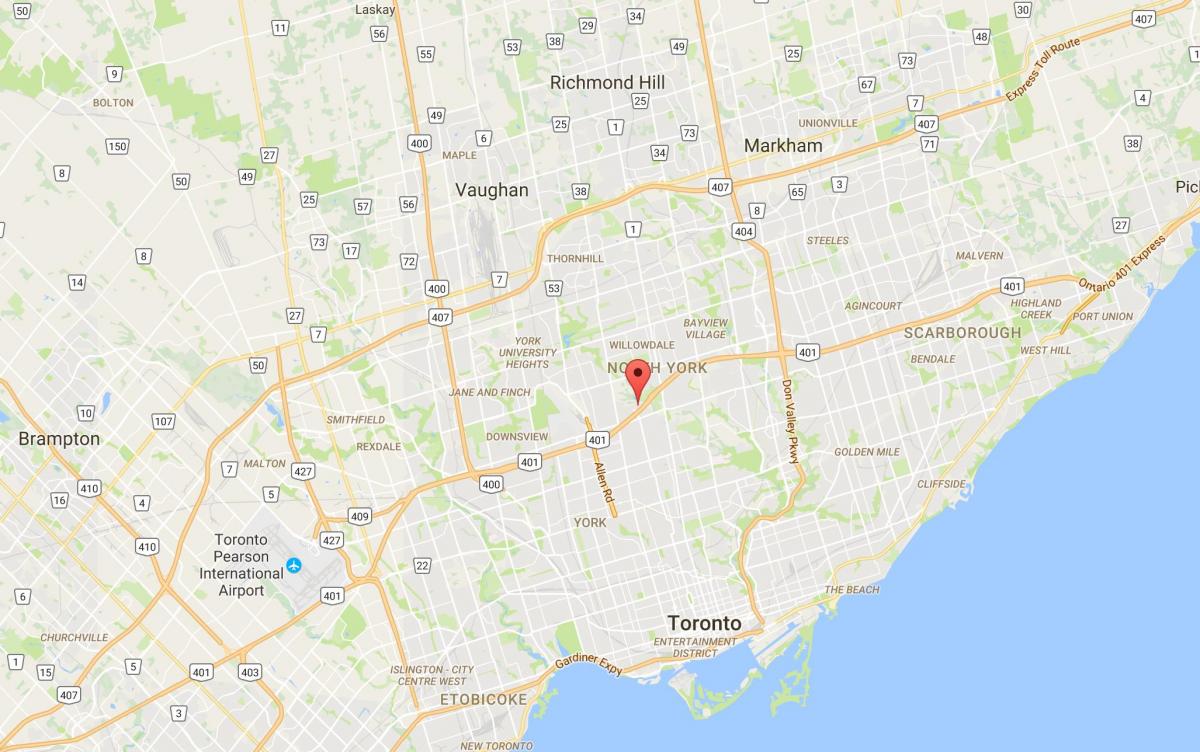 Map of Armour Heights district Toronto