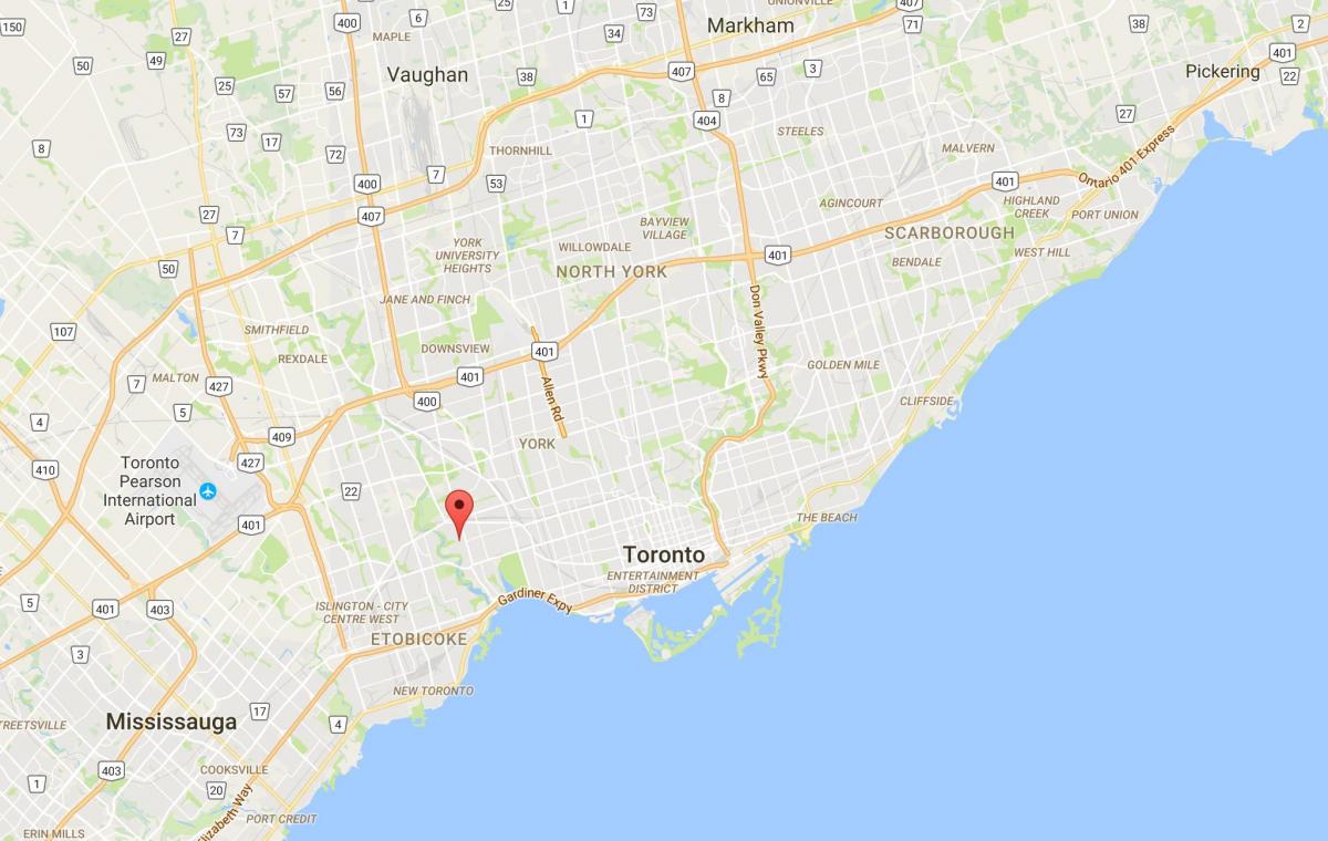 Map of Baby Point district Toronto