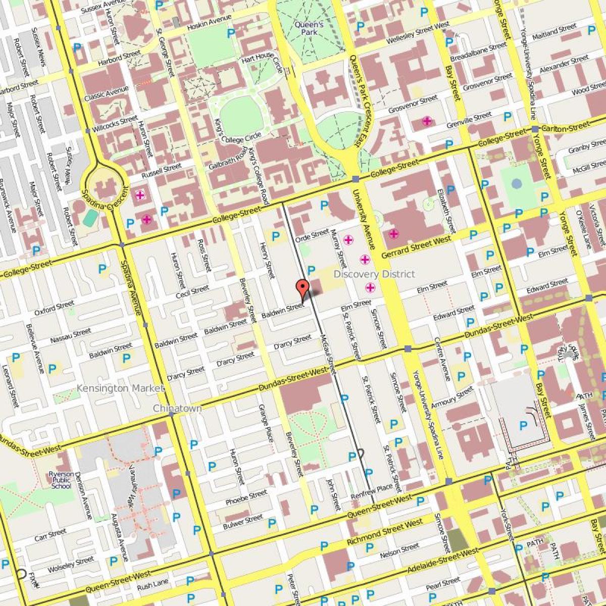 Map of Baldwin Village Toronto