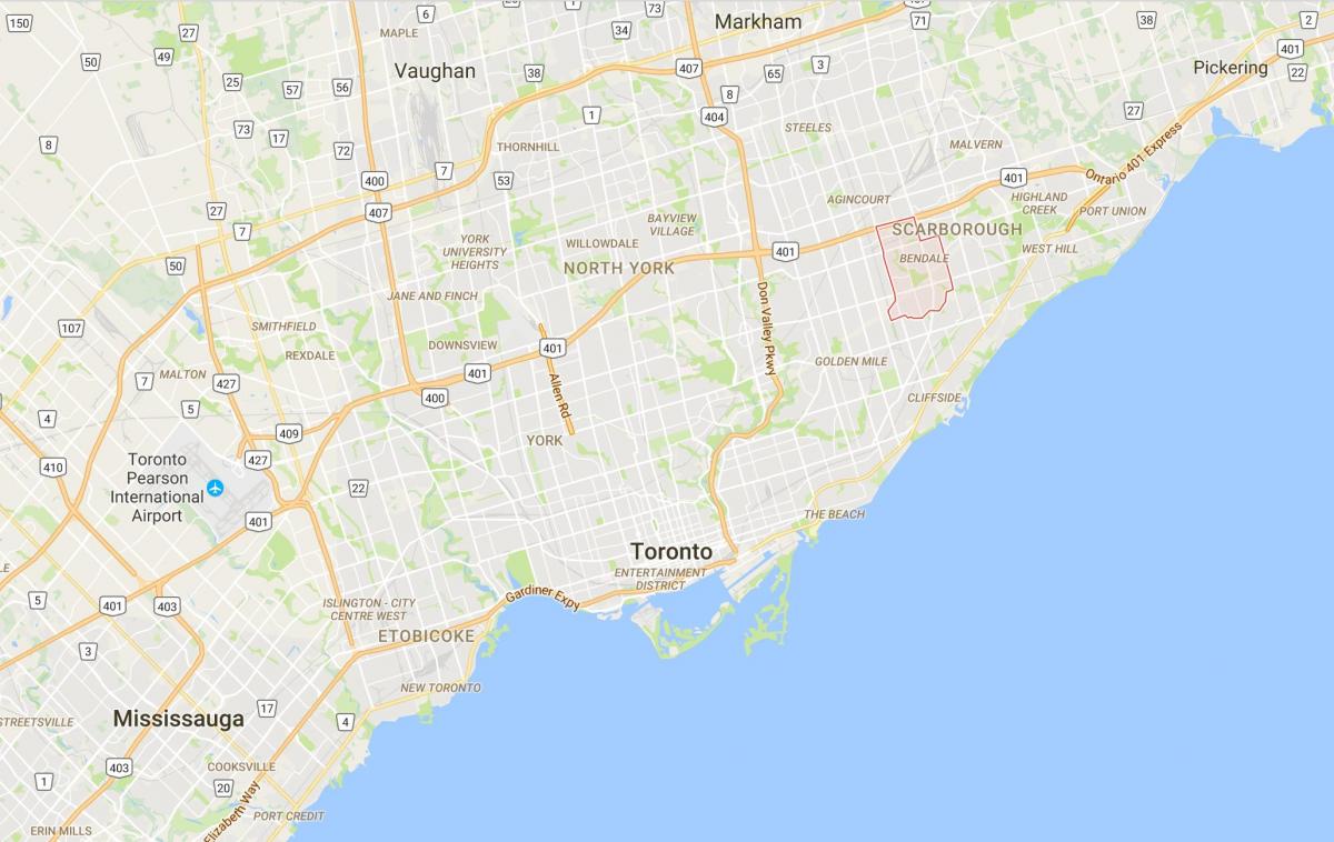 Map of Bendale district Toronto
