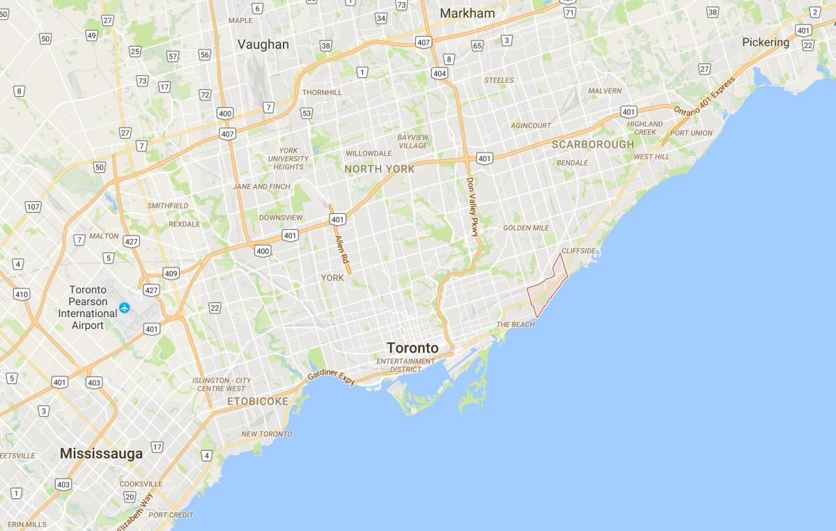 Map of Birch Cliff district Toronto