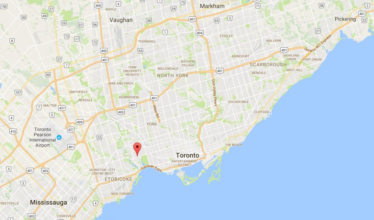 Map of Bloor West Village district Toronto