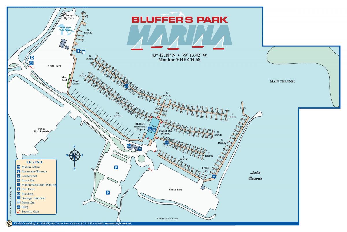 Map of Bluffer's Park Marina