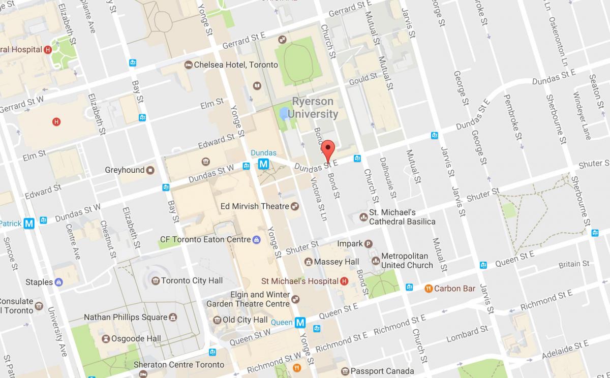Map of Bond street Toronto