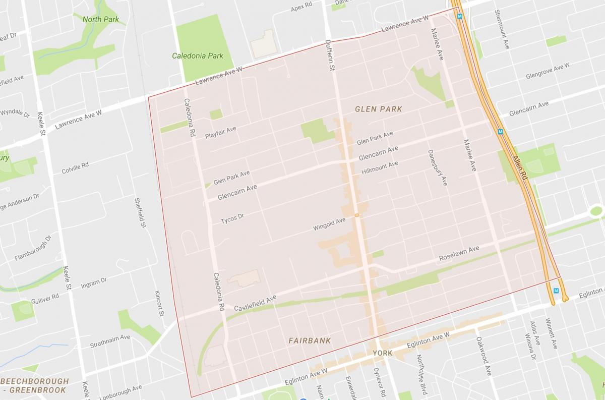 Map of Briar Hill–Belgravia neighbourhood Toronto