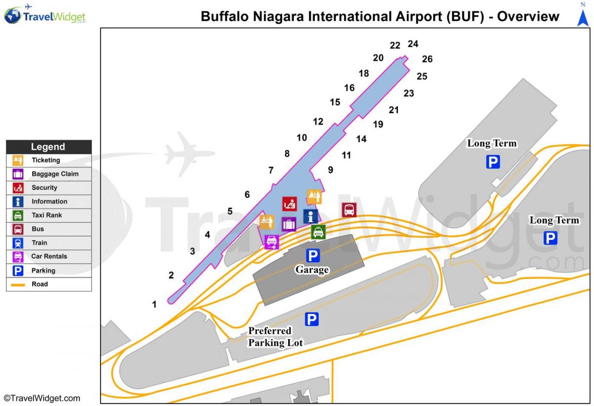 Map of Buffalo Niagara airport