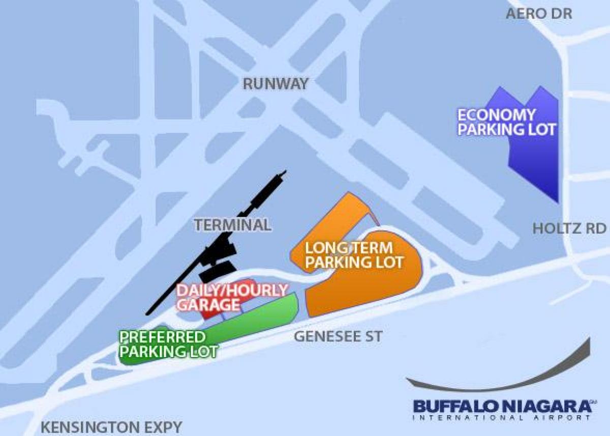Map of Buffalo Niagara airport parking