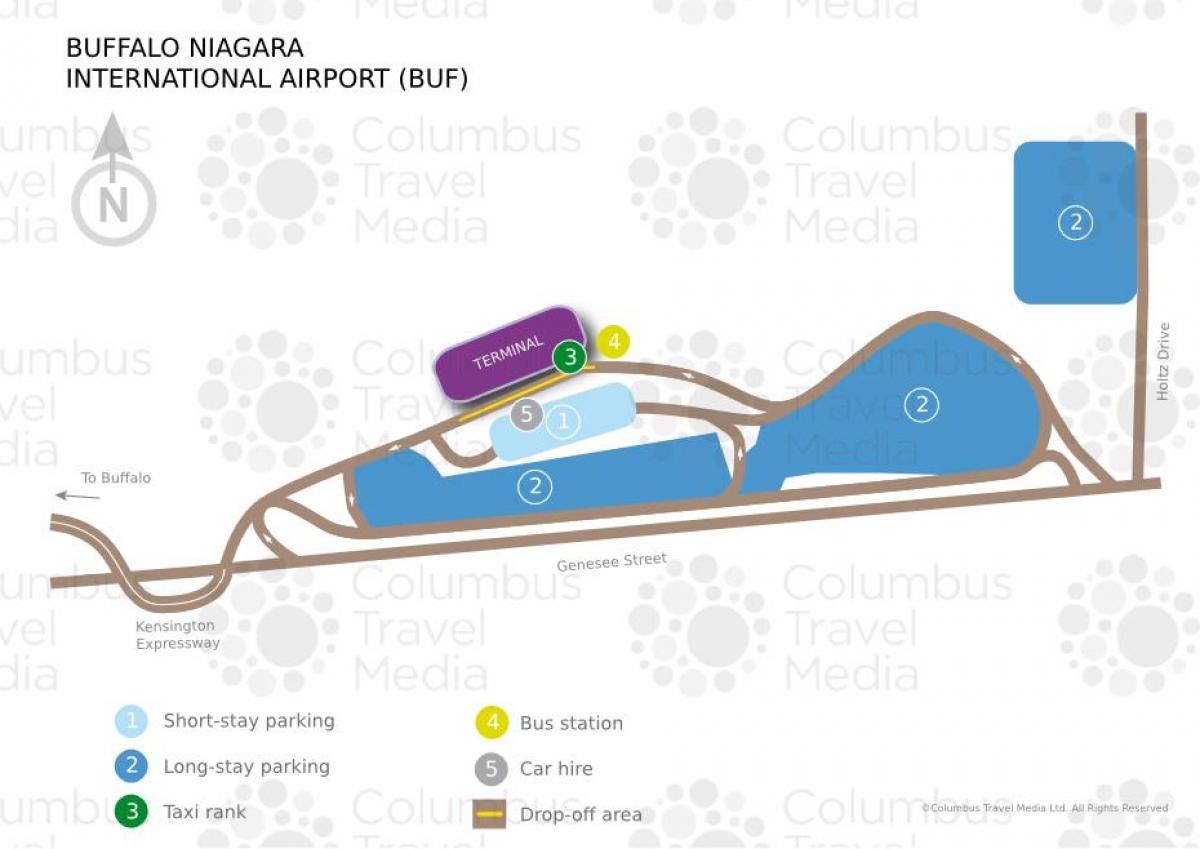 Map of Buffalo Niagara international airport