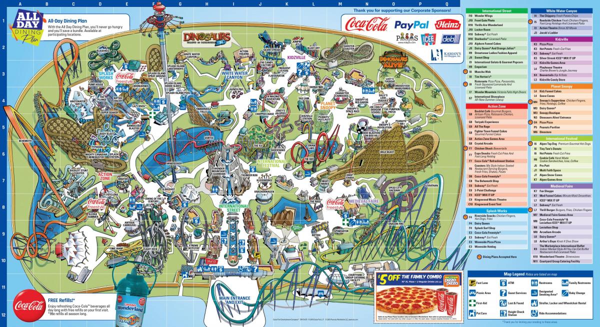 Canada's wonderland map Map of Canada's wonderland (Canada)