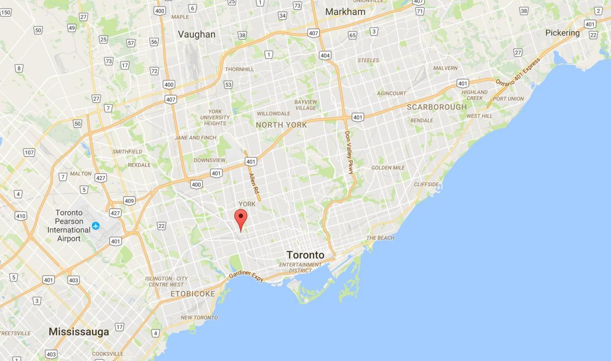 Map of Carleton Village district Toronto