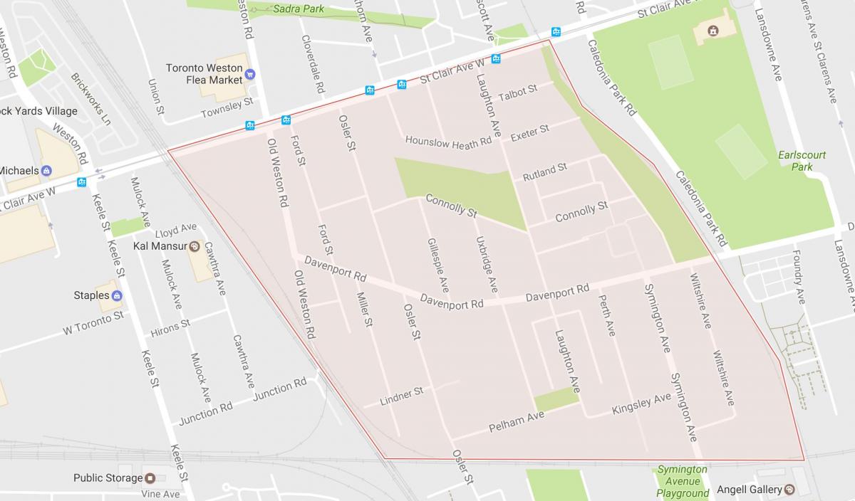 Map of Carleton Village neighbourhood Toronto