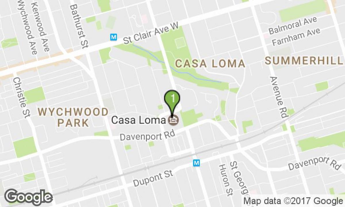 Map of Casa Loma Toronto