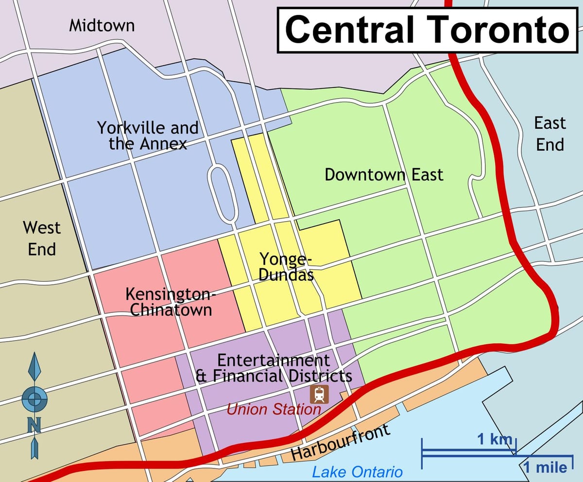 Map of Central Toronto
