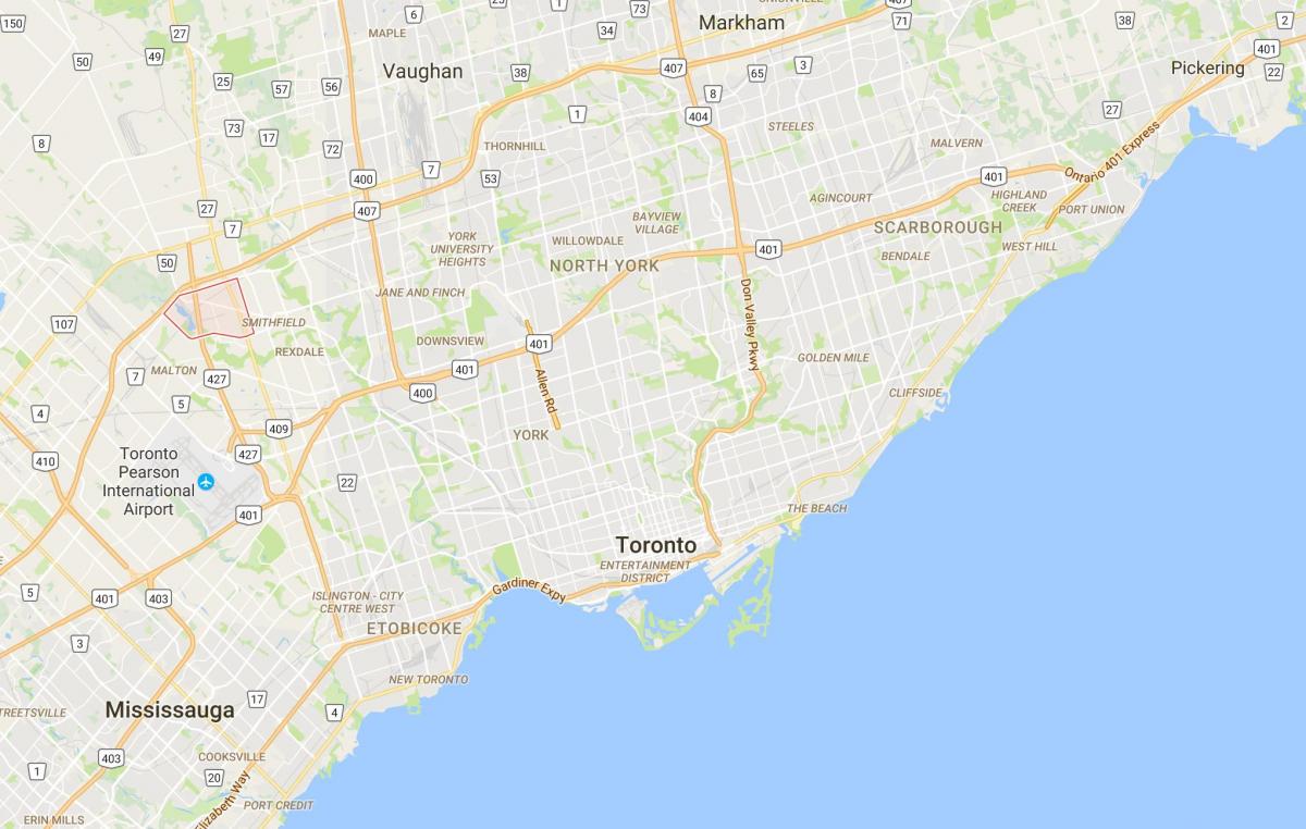 Map of Clairville district Toronto