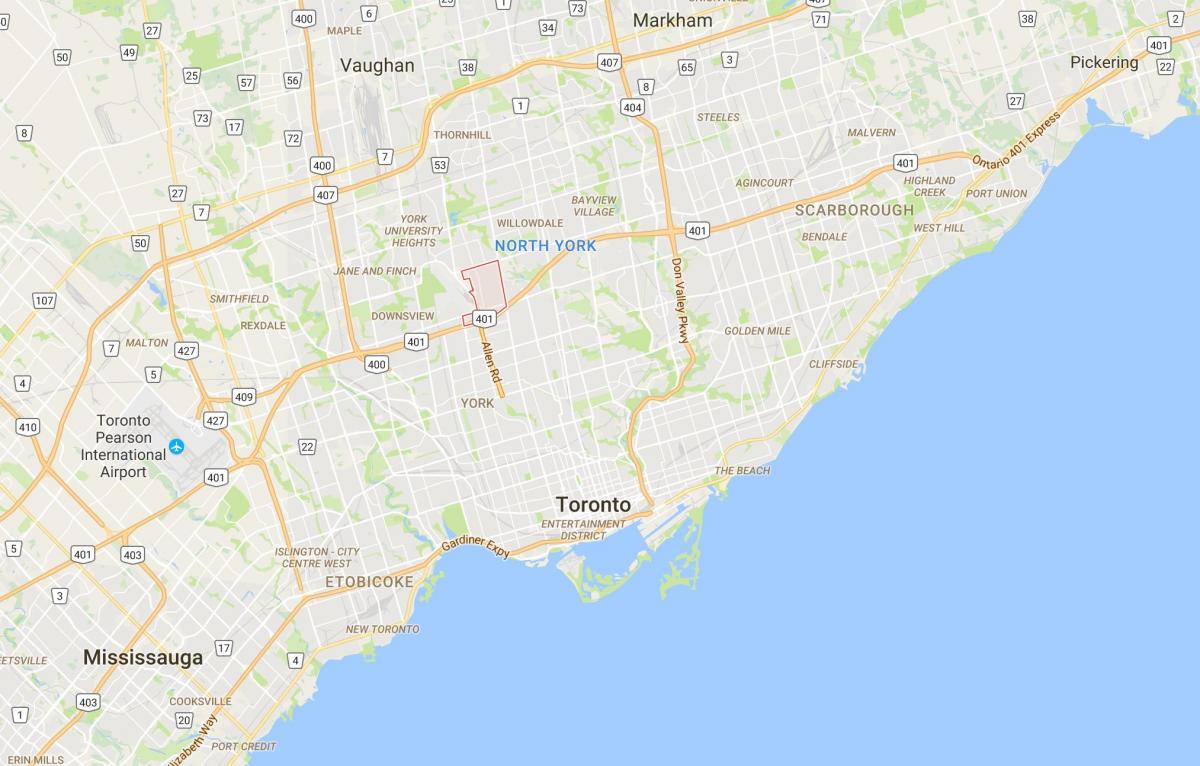 Map of Clanton Park district Toronto
