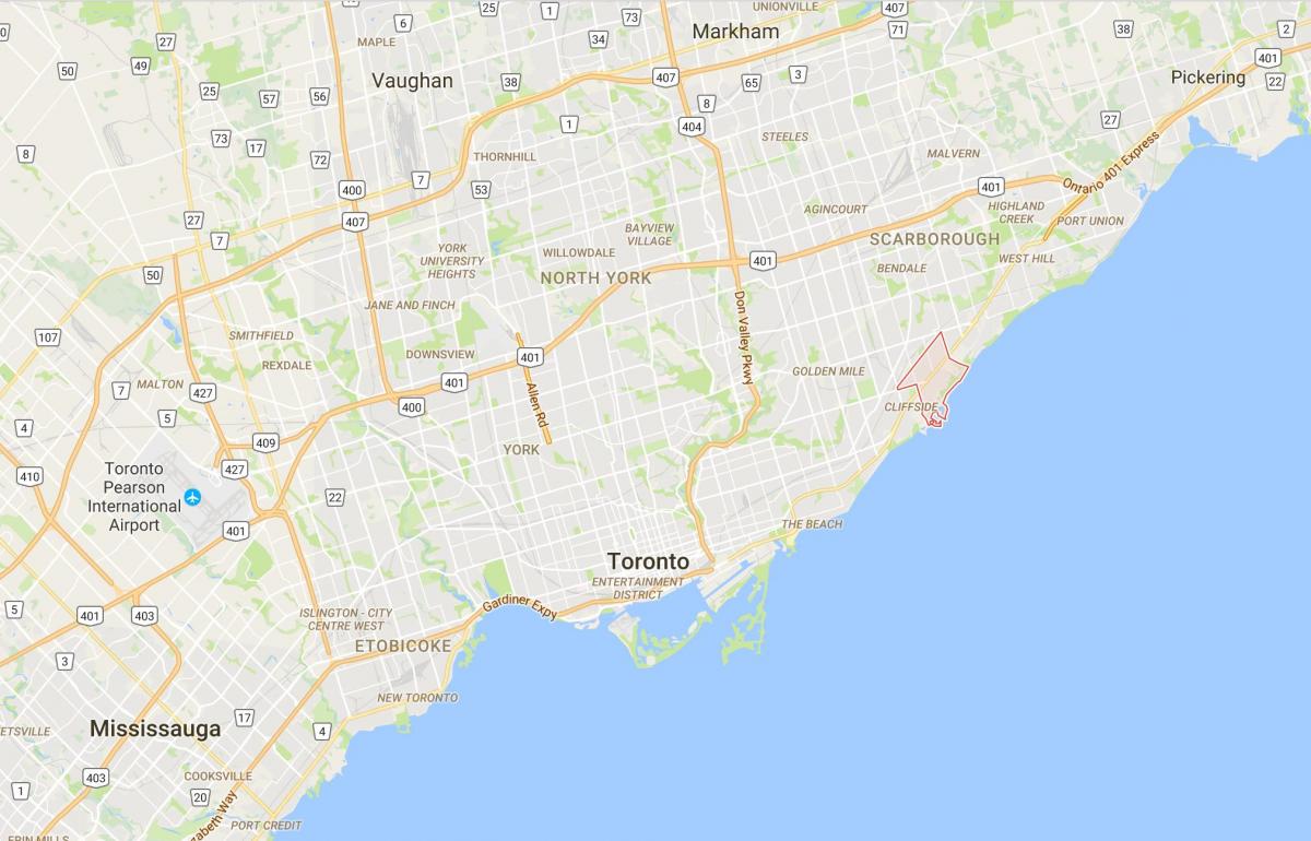 Map of Cliffcrest district Toronto