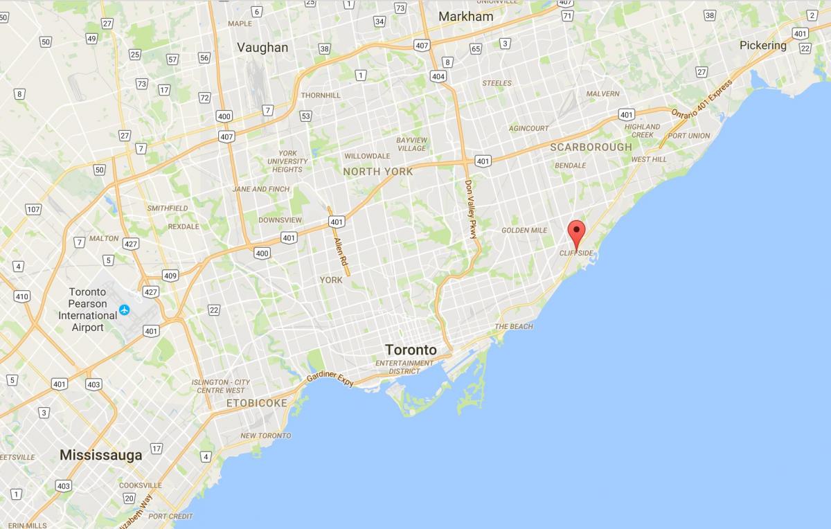 Map of Cliffside district Toronto