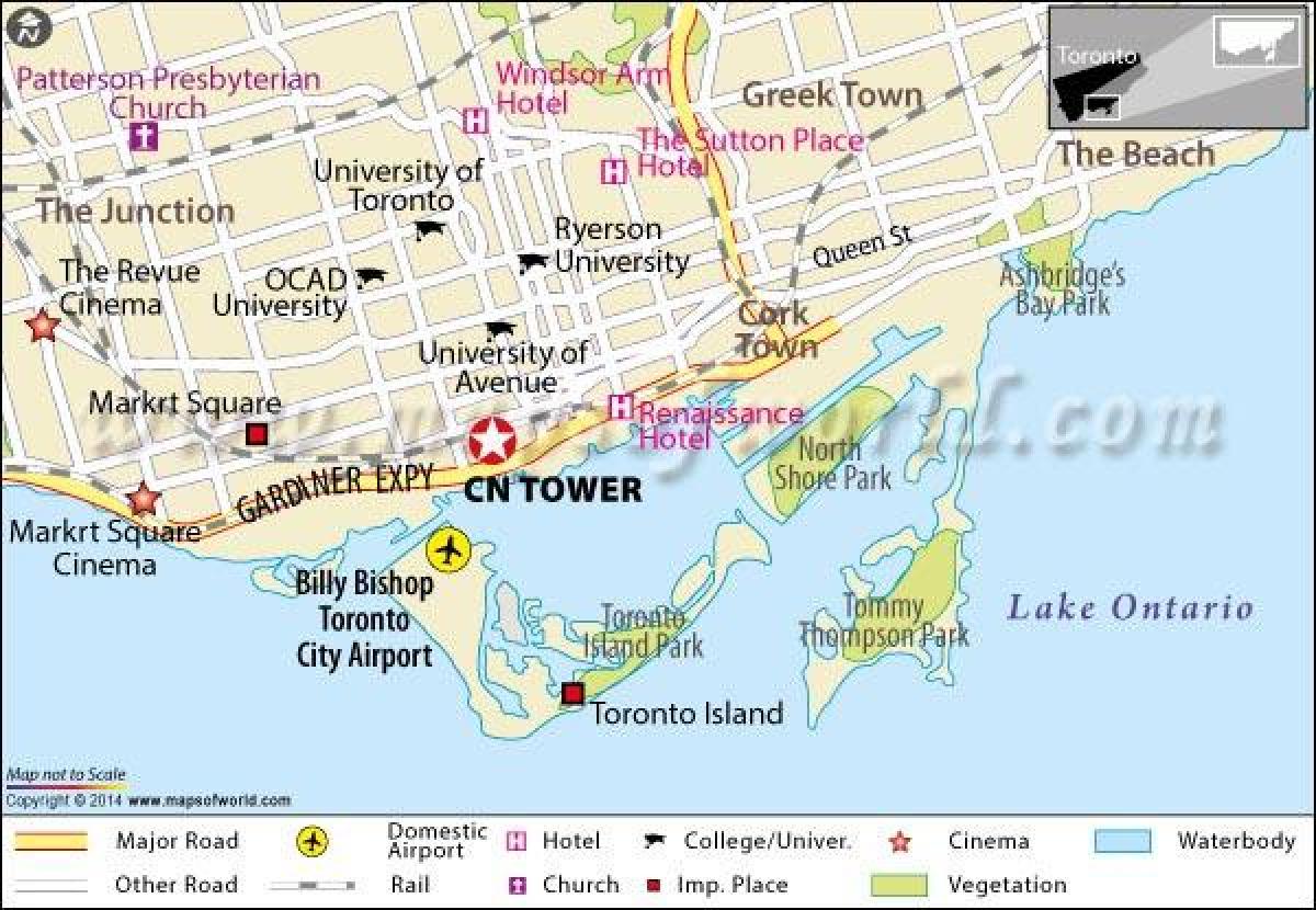 Map of CN tower Toronto