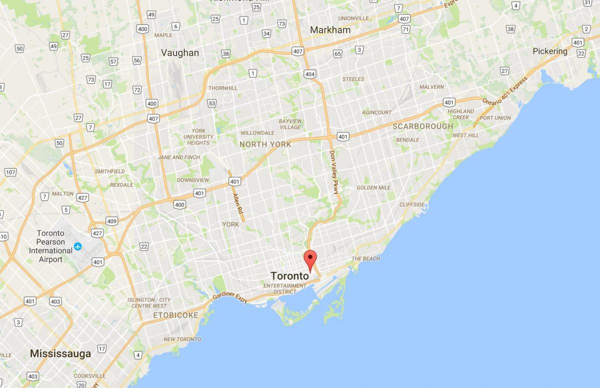 Map of Corktown district Toronto