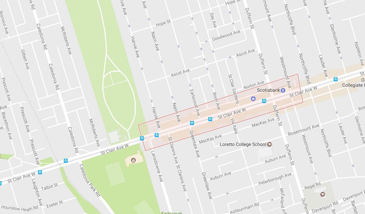 Map of Corso Italia neighbourhood Toronto