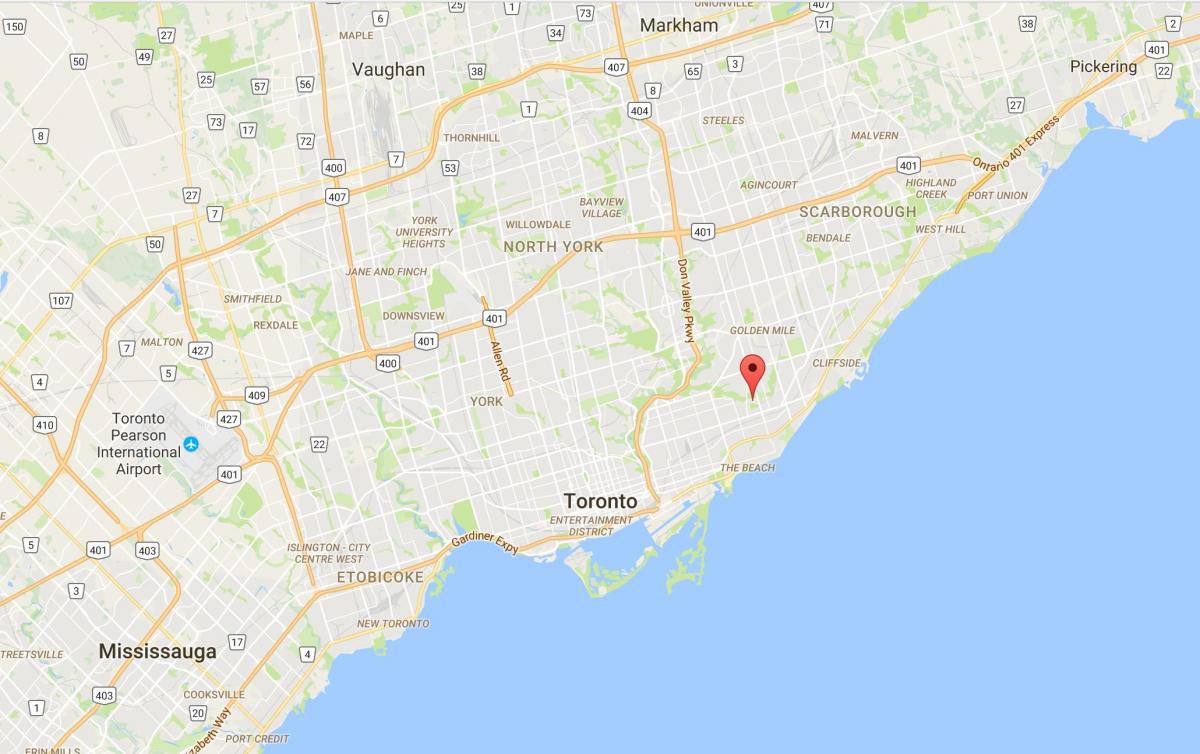 Map of Crescent Town district Toronto